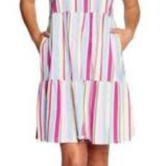 Gap Women's Sleeveless Teired Mini Dress Striped Size XXL - Picture 1 of 9